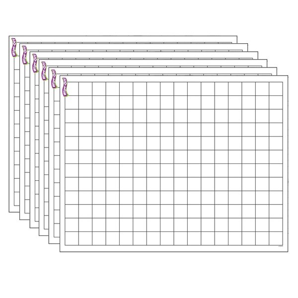 Trend Enterprises Graphing Grid (Small Squares) Wipe-Off® Chart, 17in x 22in, PK6 T27305